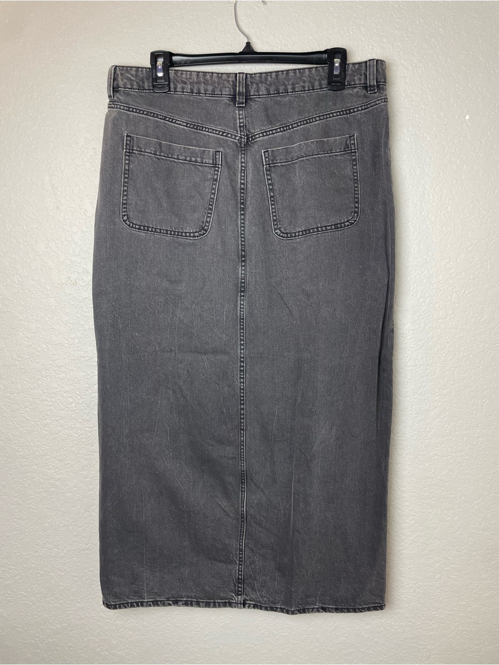 H&M Washed Black Cargo Denim Maxi Skirt Size 12 - Picture 6 of 9